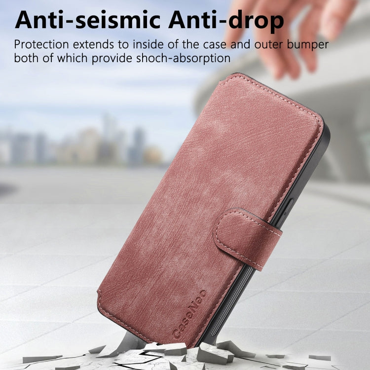 For iPhone 16 CaseNeo MagSafe RFID Anti-theft Retro Leather Phone Case(Pink)