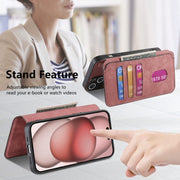 For iPhone 16 CaseNeo MagSafe RFID Anti-theft Retro Leather Phone Case(Pink)