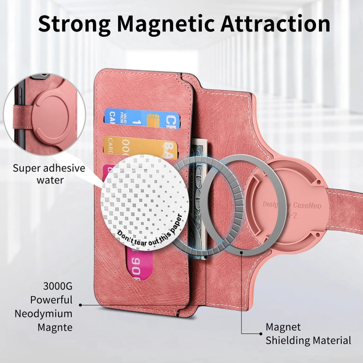 For iPhone 16 CaseNeo MagSafe RFID Anti-theft Retro Leather Phone Case(Pink)