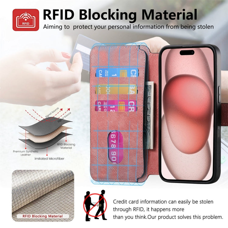 For iPhone 16 CaseNeo MagSafe RFID Anti-theft Retro Leather Phone Case(Pink)