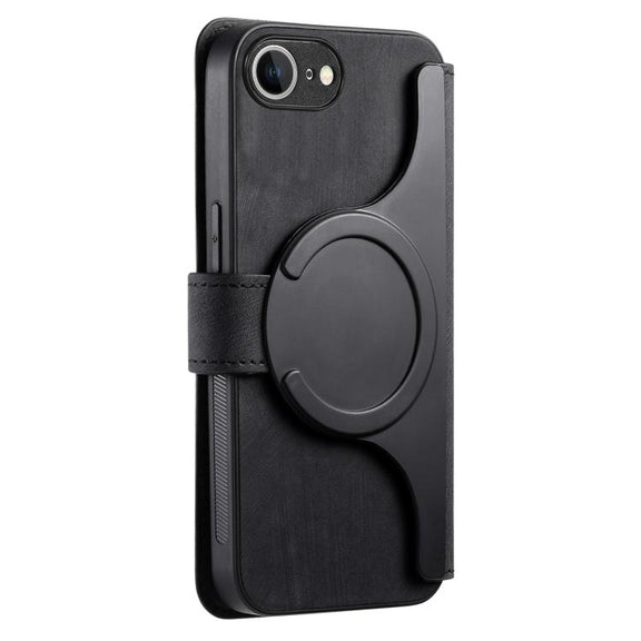 For iPhone 16e CaseNeo MagSafe RFID Anti-theft Retro Leather Phone Case(Black)