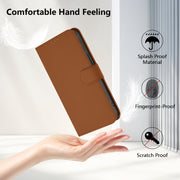 For Ulefone Note 14 Skin Feel Solid Color Leather Phone Case with Lanyard(Brown)