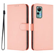 For Ulefone Note 14 Skin Feel Solid Color Leather Phone Case with Lanyard(Pink)
