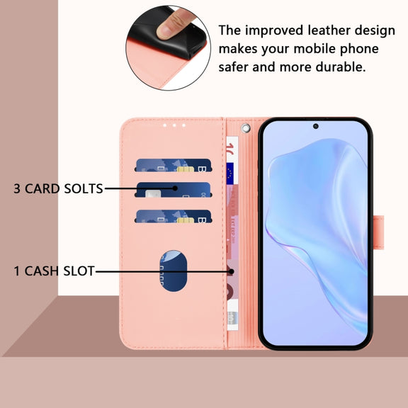 For Ulefone Note 14 Skin Feel Solid Color Leather Phone Case with Lanyard(Pink)
