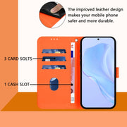 For Ulefone Note 14 Skin Feel Solid Color Leather Phone Case with Lanyard(Orange)