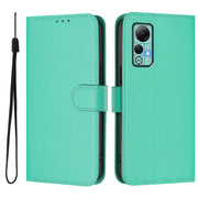 For Ulefone Note 14 Skin Feel Solid Color Leather Phone Case with Lanyard(Green)