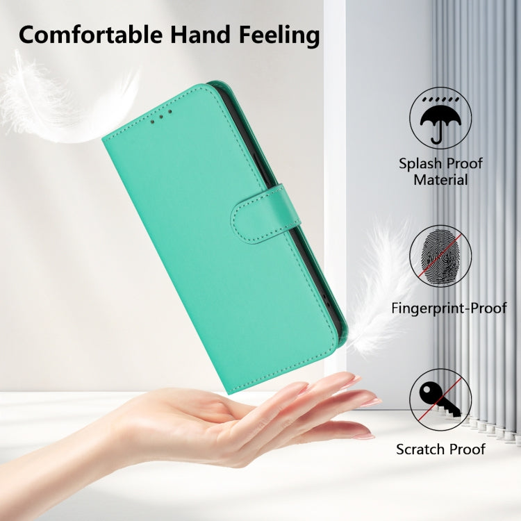 For Ulefone Note 14 Skin Feel Solid Color Leather Phone Case with Lanyard(Green)
