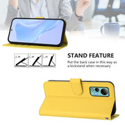 For Ulefone Note 14 Skin Feel Solid Color Leather Phone Case with Lanyard(Lemon Yellow)