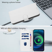 For Ulefone Note 14 Skin Feel Solid Color Leather Phone Case with Lanyard(White)