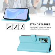For Ulefone Note 14 Skin Feel Solid Color Leather Phone Case with Lanyard(Sky Blue)