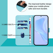 For Ulefone Note 14 Skin Feel Solid Color Leather Phone Case with Lanyard(Sky Blue)