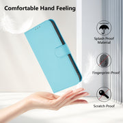 For Ulefone Note 14 Skin Feel Solid Color Leather Phone Case with Lanyard(Sky Blue)