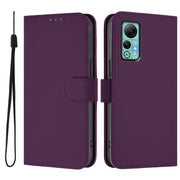 For Ulefone Note 14 Skin Feel Solid Color Leather Phone Case with Lanyard(Violet)
