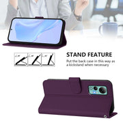 For Ulefone Note 14 Skin Feel Solid Color Leather Phone Case with Lanyard(Violet)