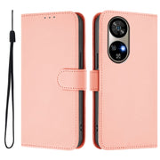 For Ulefone Note 17 Pro Skin Feel Solid Color Leather Phone Case with Lanyard(Pink)