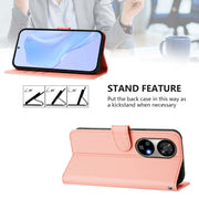 For Ulefone Note 17 Pro Skin Feel Solid Color Leather Phone Case with Lanyard(Pink)