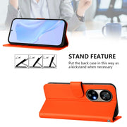 For Ulefone Note 17 Pro Skin Feel Solid Color Leather Phone Case with Lanyard(Orange)