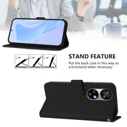 For Ulefone Note 17 Pro Skin Feel Solid Color Leather Phone Case with Lanyard(Black)
