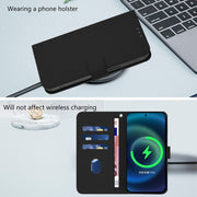 For Ulefone Note 17 Pro Skin Feel Solid Color Leather Phone Case with Lanyard(Black)