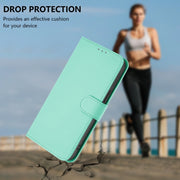 For Ulefone Note 17 Pro Skin Feel Solid Color Leather Phone Case with Lanyard(Mint Green)