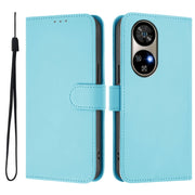 For Ulefone Note 17 Pro Skin Feel Solid Color Leather Phone Case with Lanyard(Sky Blue)