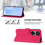 For Ulefone Note 17 Pro Skin Feel Solid Color Leather Phone Case with Lanyard(Rose Red)