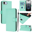 For iPhone 16e Skin Feel Solid Color Leather Phone Case with Lanyard(Mint Green) - iPhone 16e Cases by PMC TechLife | Online Shopping South Africa | PMC TechLife | Buy Now Pay Later Mobicred