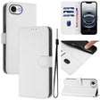 For iPhone 16e Skin Feel Solid Color Leather Phone Case with Lanyard(White) - iPhone 16e Cases by PMC TechLife | Online Shopping South Africa | PMC TechLife | Buy Now Pay Later Mobicred