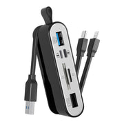NK-1058 USB-C / Type-C, 8 Pin, USB Interface 6 in 1 Multi-function Adapter(Black)