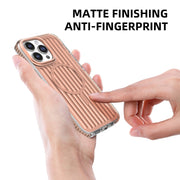 For iPhone 16 Mutural Corrugated Texture Magsafe Magnetic Shockproof Phone Case(Silver)