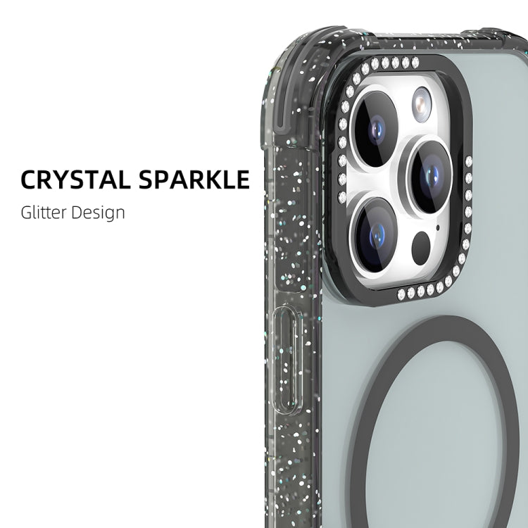 For iPhone 16 Pro Max Mutural Blink Series Glitter Edge MagSafe Magnetic Phone Case(Orange)