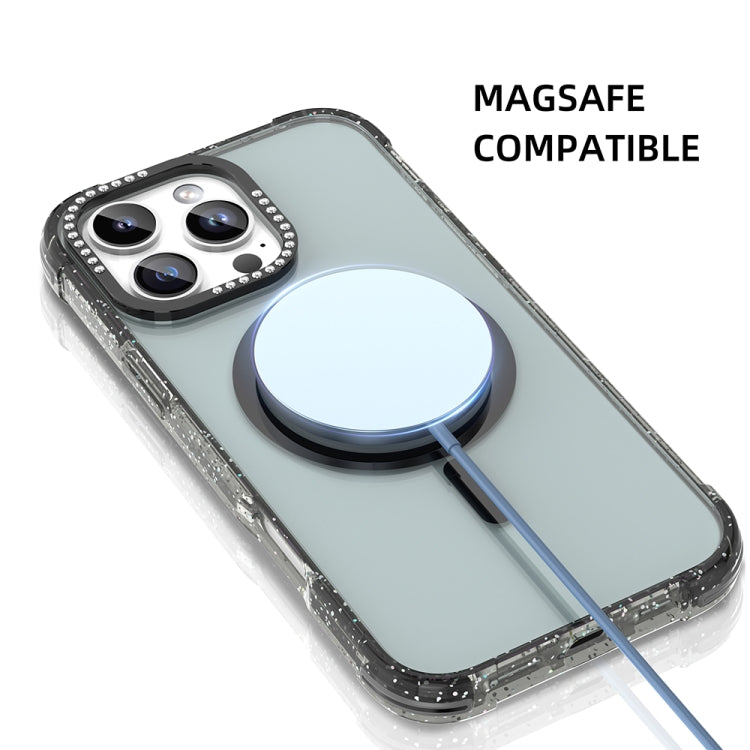 For iPhone 16 Mutural Blink Series Glitter Edge MagSafe Magnetic Phone Case(Blue)