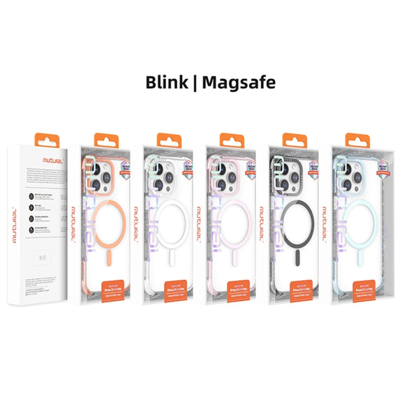 For iPhone 16 Pro Mutural Blink Series Glitter Edge MagSafe Magnetic Phone Case(Blue)