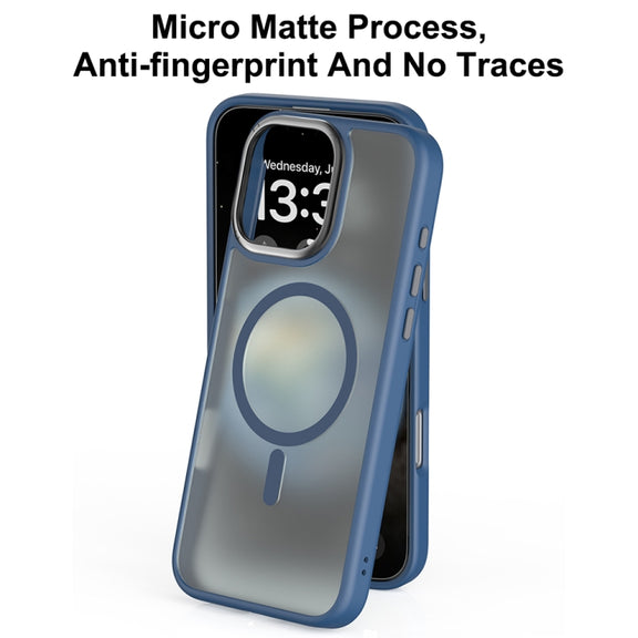 For iPhone 16 Pro Mutural Skin Feel Series Frosted MagSafe Magnetic Phone Case(Light Blue)