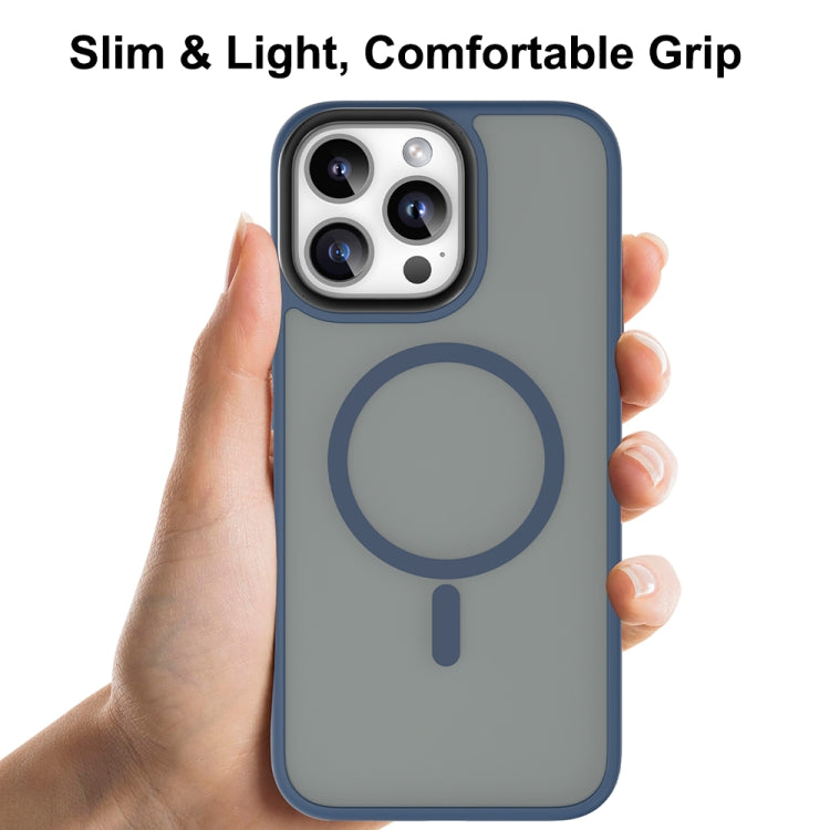 For iPhone 16 Pro Mutural Skin Feel Series Frosted MagSafe Magnetic Phone Case(Light Blue)