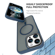 For iPhone 16 Mutural Skin Feel Series Frosted MagSafe Magnetic Phone Case(Blue)