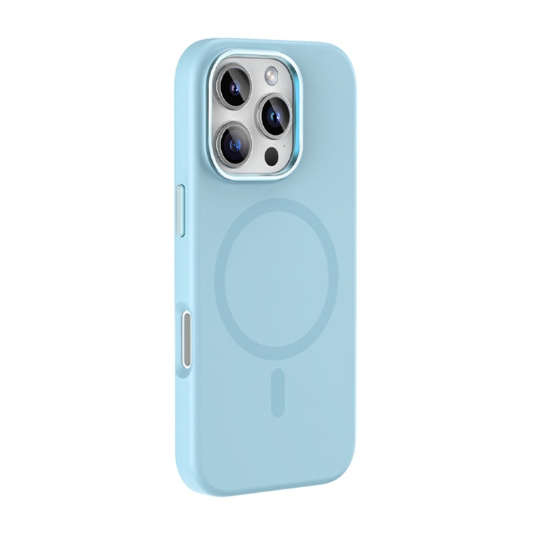 For iPhone 16 Pro Max Mutural Karen Series Liquid Silicone MagSafe Magnetic Phone Case(Sky Blue)