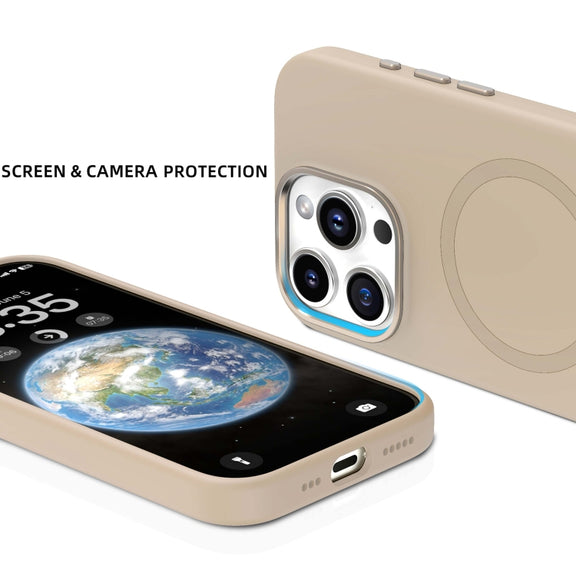 For iPhone 16 Pro Max Mutural Karen Series Liquid Silicone MagSafe Magnetic Phone Case(Desert Gold)