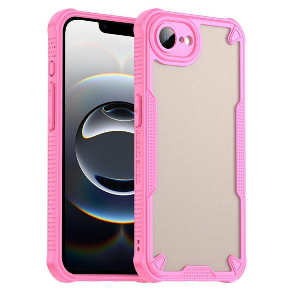 For iPhone 16e Armor Glaze PC Hybrid TPU Phone Case(Pink)