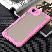 For iPhone 16e Armor Glaze PC Hybrid TPU Phone Case(Pink)