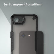 For iPhone 16e Armor Glaze PC Hybrid TPU Phone Case(Black)
