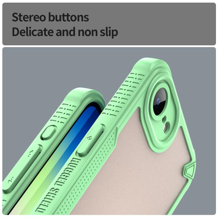 For iPhone 16e Armor Glaze PC Hybrid TPU Phone Case(Green)