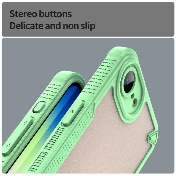 For iPhone 16e Armor Glaze PC Hybrid TPU Phone Case(Green)