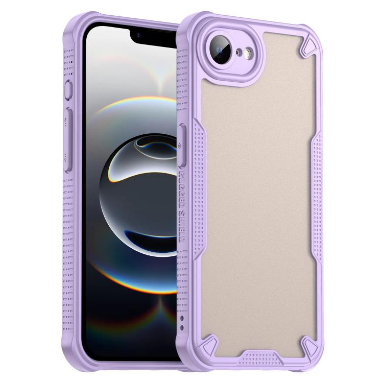 For iPhone 16e Armor Glaze PC Hybrid TPU Phone Case(Purple)