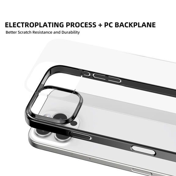 For iPhone 16 Pro Max Mutural Jiantou Series Electroplating Hybrid PC Phone Case(Black)