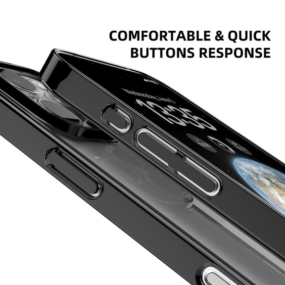 For iPhone 16 Pro Max Mutural Jiantou Series Electroplating Hybrid PC Phone Case(Black)