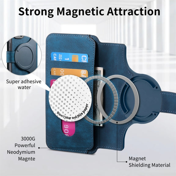 For Huawei Pura 70 CaseNeo MagSafe RFID Anti-theft Retro Leather Phone Case(Blue)