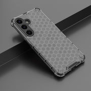 For Samsung Galaxy S25+ 5G Honeycomb Shockproof Phone Case(Black)