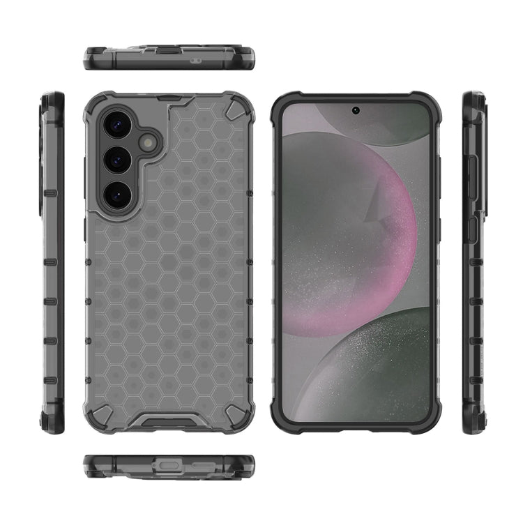 For Samsung Galaxy S25+ 5G Honeycomb Shockproof Phone Case(Black)