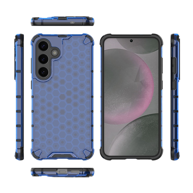 For Samsung Galaxy S25+ 5G Honeycomb Shockproof Phone Case(Blue)